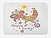 Produktbild Easter Bath Mat, Colorful Farm Animal with Blossoming Flowers Dots and Curls Egg Filled Background, Plush Bathroom Decor Mat with Non Slip Backing, 23.6 W X 15.7 W Inches, Multicolor