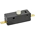 QPN Micro Switch, Snap Action, SPST, NO, Off-Momentary, 15A, 125V, Black, Push Button Actuator, ON-OFF Operation