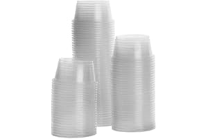 Yililay Reptile Feeding Bowl,Reptile Water Bowl 100Pcs Transparent Gecko Food Cups Plastic Reptile Feeding Bowl Dish Gecko Food Water Containers for Crested Gecko Lizards Small Pets