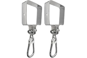 OTITU Juego De 2 Ganchos De Columpio con Mosquetón 90x90mm Ganchos Mangas Collar De Columpio - Mosquetón Cuadrado Soporte De Gancho Gancho para Vigas O Madera Cuadrada