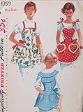 Copyright 50er Jahre Simplicity 1359 One Yard Schürzen 3 stylischen Designs Vintage 50s Schnittmuster