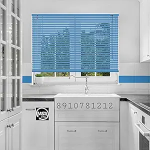 MSR 116 Venetian Blinds/Curtains and Shades for Home Furnishing(Balcony,Kitchen,Bedroom,Bathroom etc) Sandy Blue (3.6 ft(W) 4 ft(H))