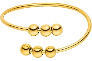 Purelei® Ring Anxiety Flow – Spiral-Ringband mit drehbaren Kugeln, Edelstahl 14K vergoldet, 18K rosévergoldet oder silberfarben, wasserfest