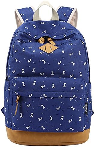 Jonesport Causal Style Lightweight Canvas Backpacks School Backpack Canvas Blue