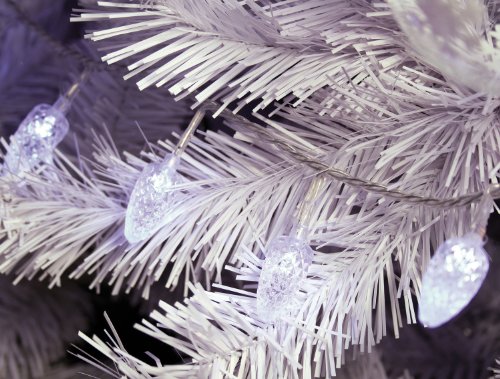 Wowooo - 100 LED sfaccettati conici, luci di Natale per interni/esterni, colori: Vari White - Silver Wire