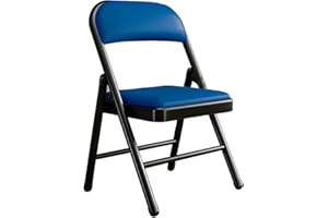 QMBHOZ Chaises pliante Chaises Rembourrées Pliantes Président De Conférence De Formation De Bureau, Chaise Dinante Se Pliante De Ménage, Chaise À Dossier De Dortoir Légère ( Color : Black blue , S : 45*45*79