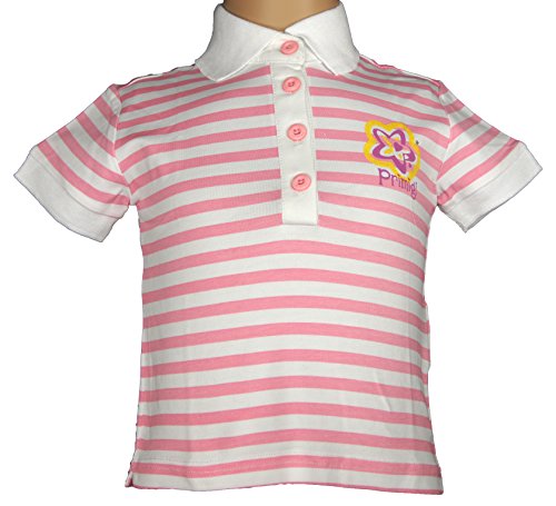 Primigi Girls Striped Polo Shirt in White/Pink, Size 92 (2 Years)
