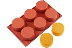 TUKE Molde de silicona con forma de cilindro de 11/8/6 cavidades para hornear postres, helados, mousse, herramientas de decoración de fondant (6 cavidades)