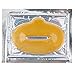 Set Kit of 10pcs 24K Gold Golden Collagen Gel Crystal Masks Lips Patches Mouth Sheets for Anti Aging Treatments, Fine Lines and Wrinkles Removal, Hydration, Nourishing and Skin Firming