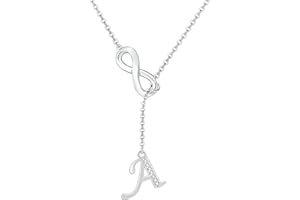 SAMINO Colliers pour Femmes,Collier Illimité Lettres A-Z Initiales Réglable 47+4.5cm pour Femmes Filles Sœurs Amies Fête des Mères Cadeau Maman Cadeaux D'anniversaire Noël Remise Diplôme