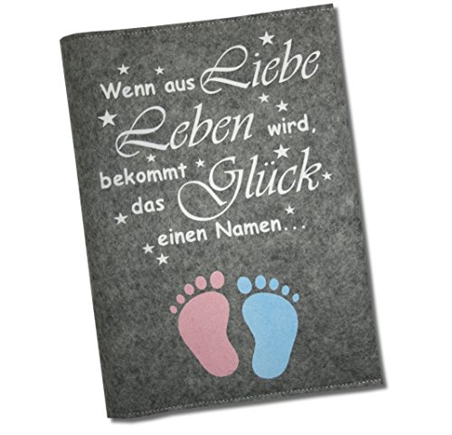 Mutterpasshülle Classic „Wenn aus Liebe Leben wird...“ aus 100% Wollfilz - in deutscher Handarbeit gefertigt -