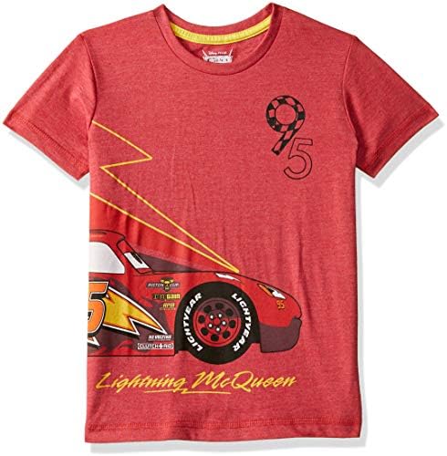 Cars Kids Boys Half Sleeve Poinsettia Red Color T-Shirt
