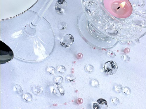 100 Diamanten transparent 12mm Tischdekoration Streuartikel Hochzeit Taufe - 2
