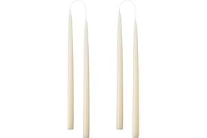Kunstindustrien® Tapered Candles, Made in Denmark, 42 Colours Available, Dripless & Smokeless Dinner Candles, Candles Long Burning 15 Hours, Unscented Candle Gift Set, 4pcs. 2.2 x 35cm (Off-White)