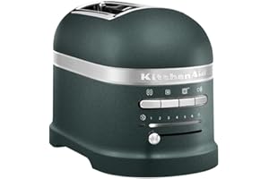 KitchenAid Grille pain pour 2 tranches - Artisan - 7 niveaus de brunnage et fonction décongélation - Vintage design - 2 Large fentes - Toaster avec porte-sandwich - Vert sapin