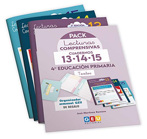 Pack Lecturas Comprensivas 4º primaria/ Editorial Geu/ Mejora Comprensión Lectora/ Recomendado Como Apoyo/ Actividades s