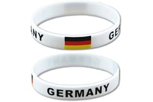‎EROSPA EROSPA® Fan-Armband Fußball Deutschland (Germany) - WM Bundesliga - Damen Herren Unisex - Silikon - weiß/schwarz