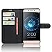 Produktbild SMTR LeEco Le Max 2 (5.7") Wallet Tasche Hülle - Ledertasche im Bookstyle in Schwarz - [Ultra Slim][Card Slot][Handyhülle] Flip Wallet Case Etui für LeEco Le Max 2