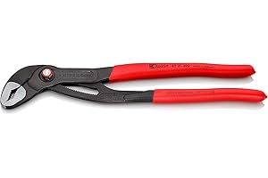 Knipex Cobra Quickset Pinza Regolabile di Nuova Generazione per Tubi e Dadi Bonderizzata Grigia, Rivestiti in Resina Sintetica Antiscivolo 300 Mm 87 21 300