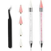 KAHZOR 2 Set Nail Rhinestones Applicator with Extra Wax Tips and Tweezers, Pen for Diamonds and Crystals Manicure, Tool for N