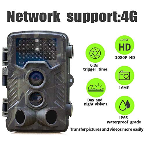 4G Cámara de Caza, Suntek 16MP 1080P HD Impermeable IP65 Trail Cámara con 3 PIR Sensor 120° IR Invisible Visión Nocturna 800LTE