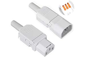 RUNCCI-YUN 2 x IEC C14 hane till C13 honkontakt adapter AC 250 V, IEC 320 C14 3-stifts kontakt