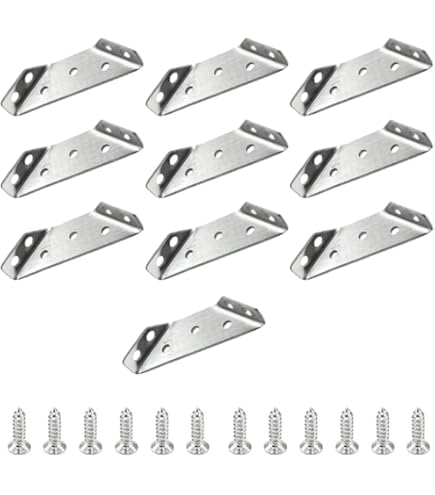 Squadrette Angolari In Acciaio 50x50mm - Confezione Da 10 Pezzi Per Fissaggi