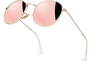 GQUEEN Okulary przeciwsłoneczne retro okrągłe z polaryzacją męskie kobiety vintage owalna metalowa oprawka UV400, MFF7