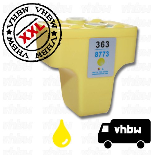 vhbw kompatible Ersatz Tintenpatrone Druckerpatrone gelb für Drucker HP Photosmart D6100, D6160, D7145, D7155, D7160, D7163, D7168, D7260, D7345