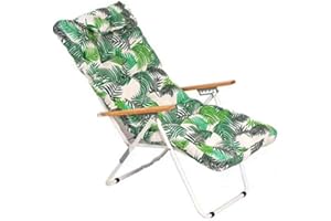 Cisne 2013, S.L. 1 COJIN para Tumbona Acolchada. COJIN para Silla de Playa con Respaldo y Almohada. Cojín Mecedora. NO Incluye Silla. Varios tamaños y Colores. (Ramas Verdes, 120 x 55 cm)