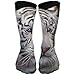 Produktbild Osmykqe White Tiger Unisex High Compression Socks Soccer Knee Long Stockings Ankle Sport Casual Socks S31