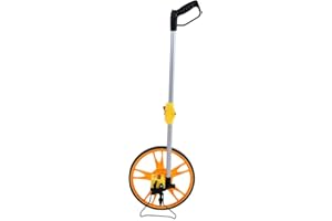 GOTOTOP Distance Measuring Wheel, Metric Wheel, Folding Distance Measuring Wheel, Digital Display Measuring Wheel, Yellow, 320 mm, default