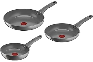 Lagostina Risorsa Set di 3 Padelle 20/24/28 cm, Rivestimento in Ceramica Antiaderente, Scorrevolezza Ottimale, Riciclata, Riciclabile, Cottura Salutare, Thermo-Signal™, Sicurezza, Induzione, 010274600