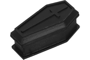 Artibetter Halloween ataúd Prop plástico Falso Funeral ataúd Figura Esqueleto ataúd Caja Manualidades Broma Juguete complicado casa embrujada Ornamento