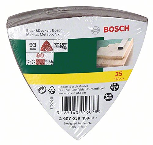 Bosch DIY 25tlg. Schleifblatt-Set verschiedene Materialien für Deltaschleifer (Körnung 80, 6 Löcher) - 2