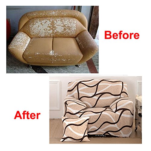 sourcingmap Stretch Schonbezug. Form Passt, Rutschfest, Stilvoll Möbel Shield / Schoner Mit Weich, Leicht Schoner Couch. Sofa Überwurf 35-55 inch – Geometrisch Muster-1 sitz - 6