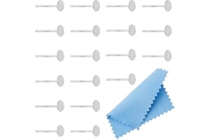 DICOSMETIC 925 Sterling Silver Flat Pad Earring Studs 4mm With Polishing Cloth and Ear Nuts for Jewelry Making, Pin: 0.8mm (20Pcs)