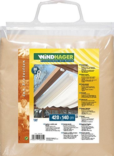 Preisvergleich Produktbild Windhager Sonnensegel für Seilspanntechnik, Sand, 420 x 140 cm