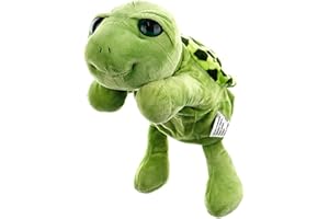 BLOGIIUP Marionnettes à main Marionnette grenouille tortue en peluche 11,81 pouces Tortues interactives en peluche mignonnes Teddy lesté portable Teddy tortue légère Adultes Bébé Enfants Cadeau d'anniversaire