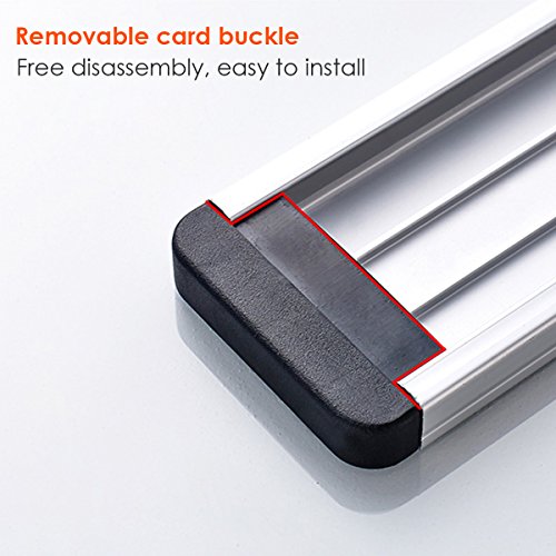 Aokayy Multifunktionaler Metall Besen und Mop Rack Wandhalter mit 4 Schlitzen und 5 Haken aus Platz Aluminium Hänge Haken für Badezimmer Küche Garten Garage Lagerung - 2