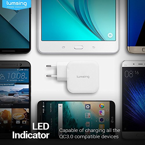 Lumsing QC 3.0 Ladeadapter USB Ladegerät 18 W mit Wandladegerät für iPhone 7/7Plus/6S/6S Plus/6/6Plus,iPad Air,iPad Mini,Galaxy S7/S7 Edge/S6/S5 / S4 / S3, Note3/4,Kameras, MP5 / MP4 ,andere Smartphone und Tablette Weiß - 4