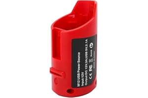 Namvo Adaptateur de Chargeur USB pour Batterie Milwaukee M12 avec Port USB DC pour téléphone Portable, Tablette, Gilet Chauffant, Gants Chauffants