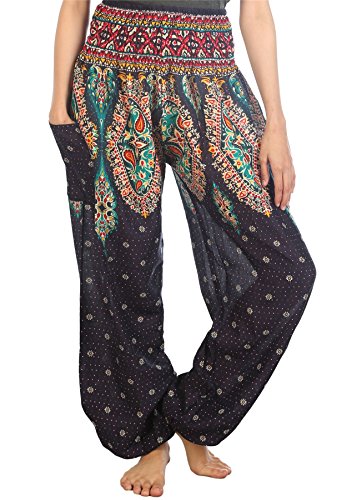 LofbazHarem Pants for Women Yoga Boho Hippie Clothing Womens Palazzo Bohemian Pajama Trousers Beach Indian Gypsy Genie Clothes