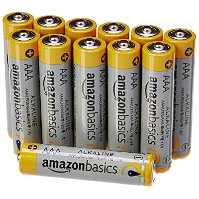 AmazonBasics Lot de 12 piles alcalines Type AAA 1,5 V 1340 mAh (design variable)