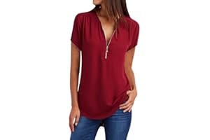 JOKELOMPLE Tops Blouse V Shirt Top Neck Loose T Shirt Ladies Casual tee Zipper Womens Women's Blose Camiseta Body Mujer
