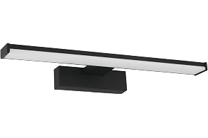 EGLO LED Spegellampa Galenzana-E, badrumsspegel lampa | badrumsspegelbelysning i aluminium och plast svart, neutralt vitt ljus, IP44