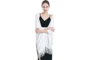 QBSM Womens Large Soft Wedding Evening Pashmina Shawls Wraps Scarfs