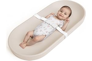 COMOMY Baby Wickelauflage Abwaschbar und Wasserdicht, Wickelunterlage auf PU-Material, Leicht und Weich Wickelmatte mit Sicherheitsgurt, 72,5x36 cm, für Kommode & Wickeltisch