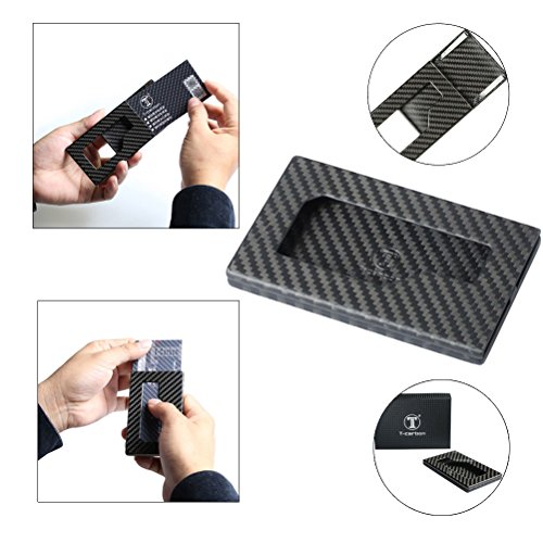Preisvergleich Produktbild FancyAuto Kohlefaser Kreditkartenbox Anti-RFID Visitenkartenetui Kreditkartenetui Anti-Entmagnetisierung Ausweishülle Credit Card Holder ideal für Damen und Herren Arbeit und Reise(Matte)