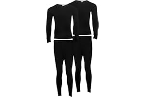 Heat Stoke Pack of 2 mens Thermals Set Long Johns Trouser Warm Base Layer Black Charcoal White S,M,L,XL,XXL
